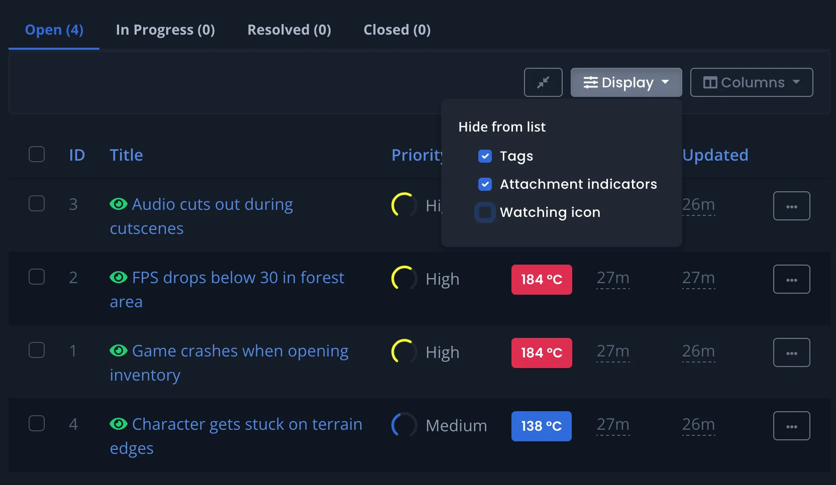 bug-list-display-options
