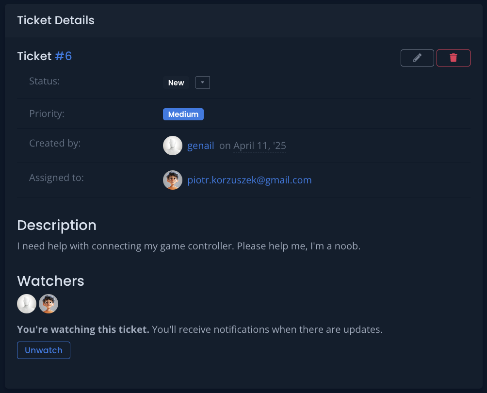 New Tickets System